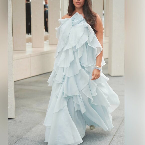 AJE Pandorea Layered Maxi Dress Silver blue - Picture 1 of 13